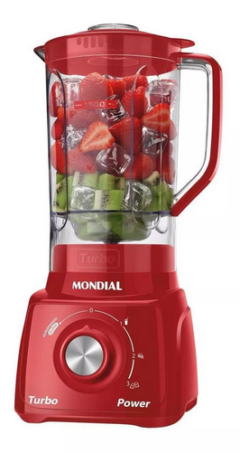 Liquidificador Turbo Power Mondial Vermelho 550w L-99 FR 127v