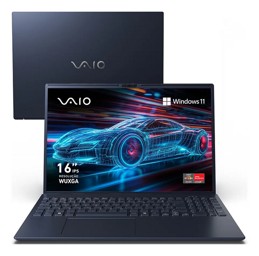 Notebook Vaio Fe16 Amd Ryzen 5-5625u Windows 11 Home 12gb 512gb Ssd Wi-fi 6 Tela 16 Ips Wuxga Antirreflexo Cinza Grafite Vjfe69f11x-b1221h Memória Expansível Até 64gb