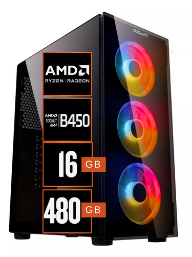 PC Gamer BluePC Legacy - AMD Ryzen 5 5600GT, 16GB RAM, Radeon VEGA 7, SSD 480GB, Fonte 500W - PGBP-1001LEG